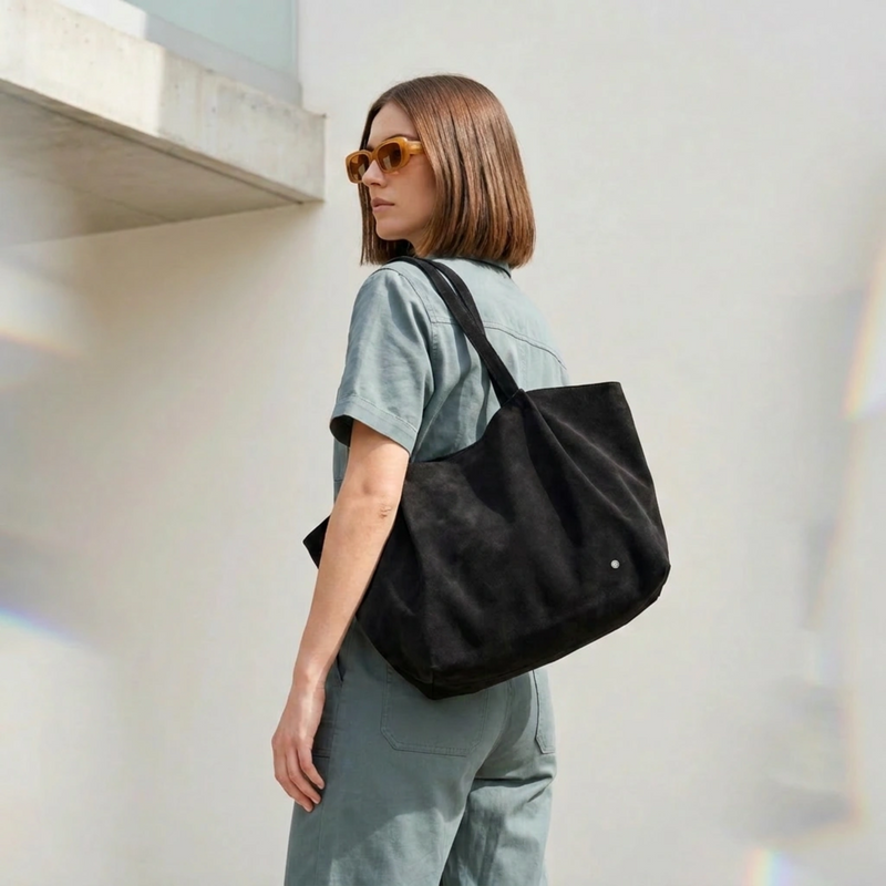 Bolso Oversized Tote Bag mod Bulgaria *Nobuk Negro*
