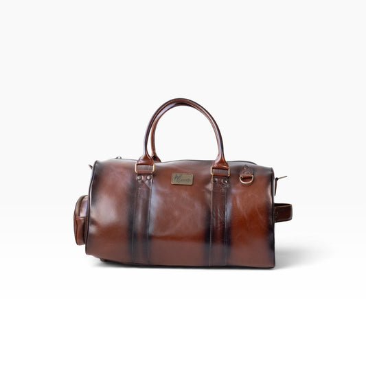 Maleta Piel Genuina con Gps mod. New York Jr. Duffle pull Roble Plus