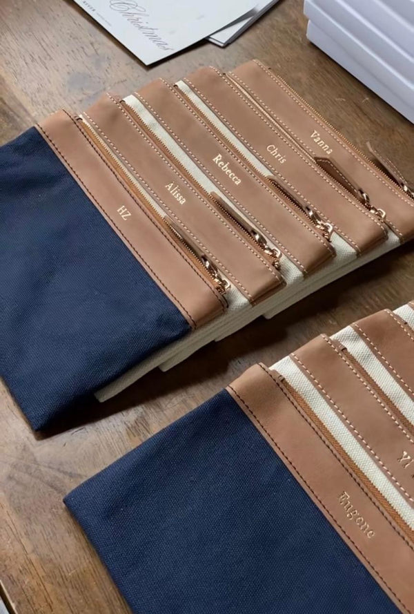 organizadora bolsa accesorios textil/cuero