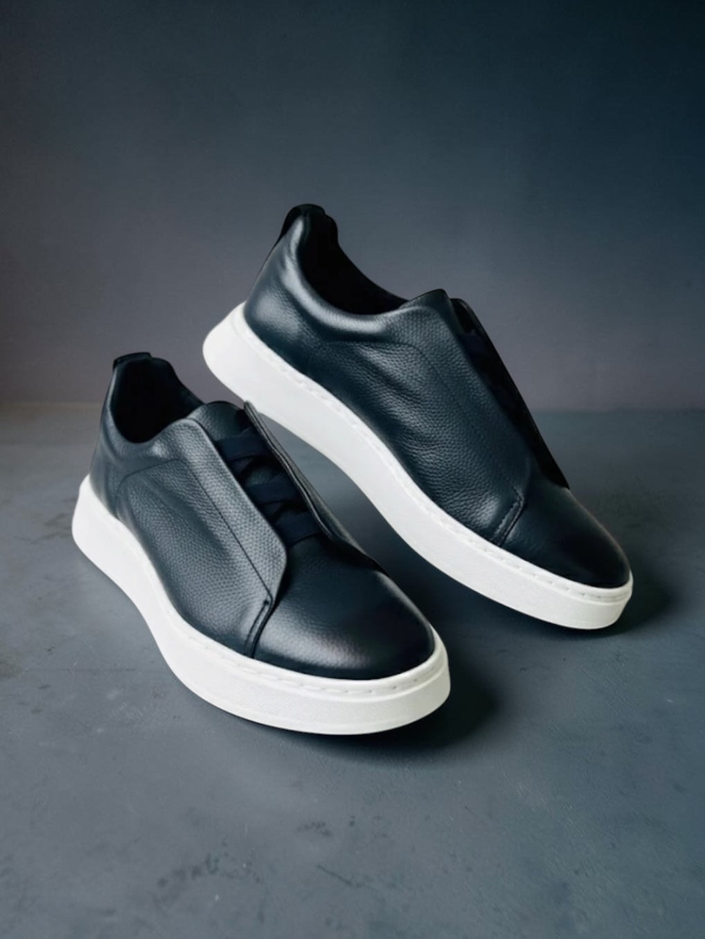 Tenis sneakers piel genuina mod 51003 azul