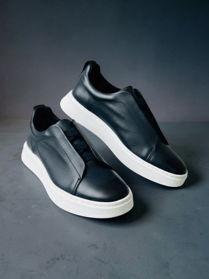 Tenis sneakers piel genuina mod 51003 azul