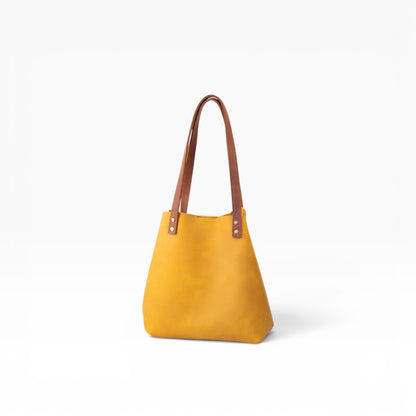 Bolso Tote Cuero Praga Plus+ Crazy miel  Doble Vista  + 💄Cosmetiquera 👝 Gratis!!