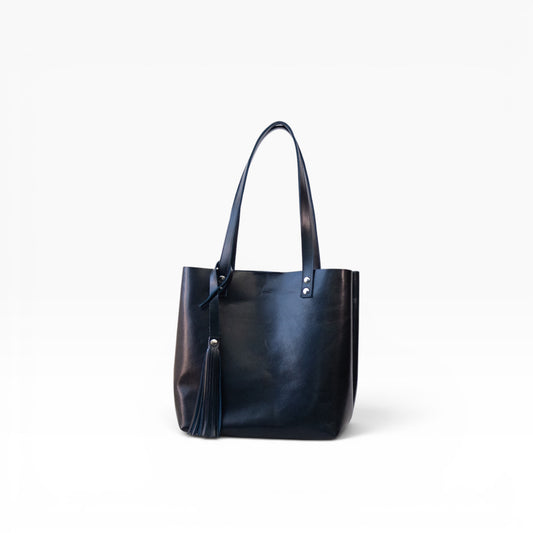 Bolsa Dama Tote 100% Piel Mod. Praga *Pull up Negro*  + 💄Cosmetiquera 👝 Gratis!!