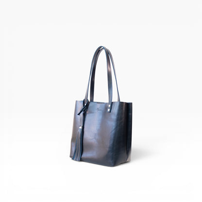 Bolsa Dama Tote 100% Piel Mod. Praga *Pull up Negro*  + 💄Cosmetiquera 👝 Gratis!!