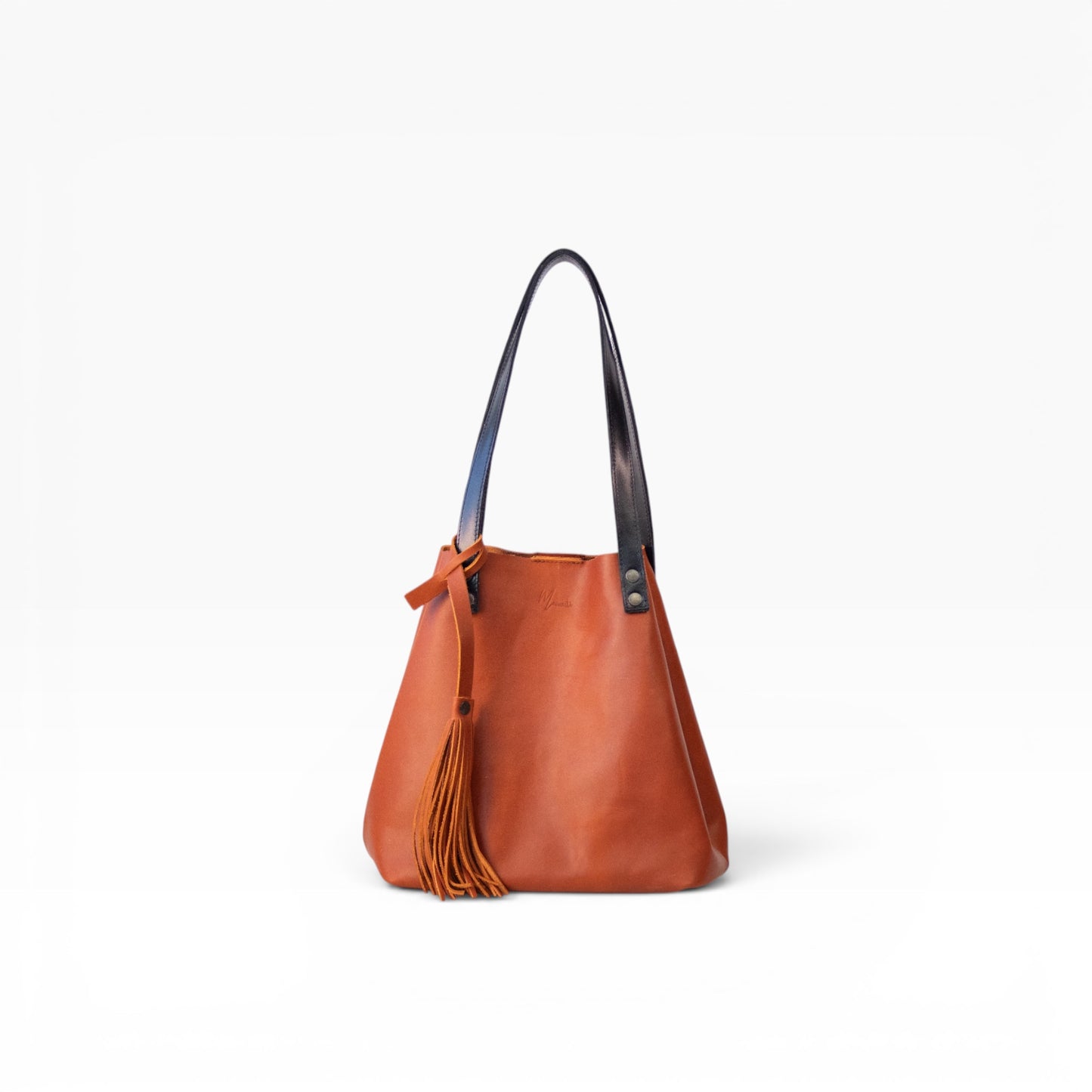 Bolso Tote Cuero Praga Plus+ Crazy naranja   Doble Vista + 💄Cosmetiquera 👝 Gratis!!