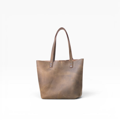 Bolsa Dama Tote 100% Piel Mod. Praga *Crazy Café* + 💄Cosmetiquera 👝 Gratis!!