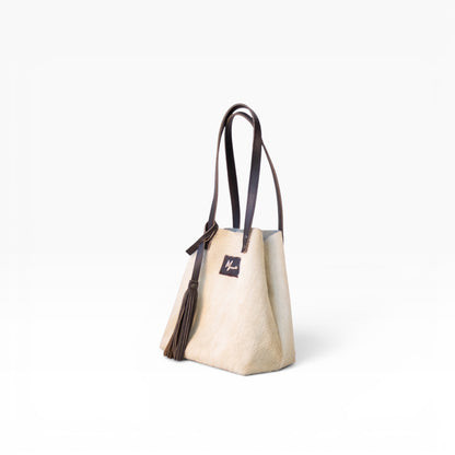 Tote Cuero Praga Plus Pelo Res Camel!!