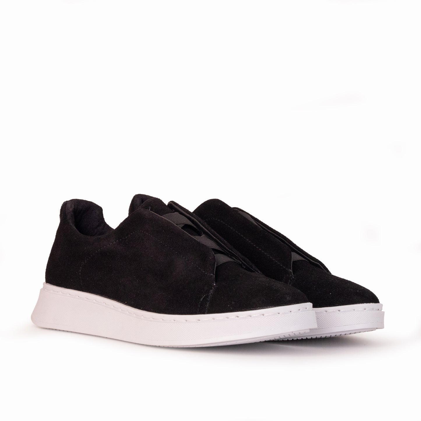 Tenis sneakers piel genuina mod 51003 Gamuza Negro