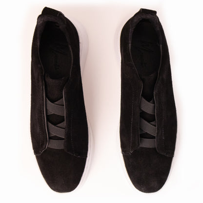 Tenis sneakers piel genuina mod 51003 Gamuza Negro