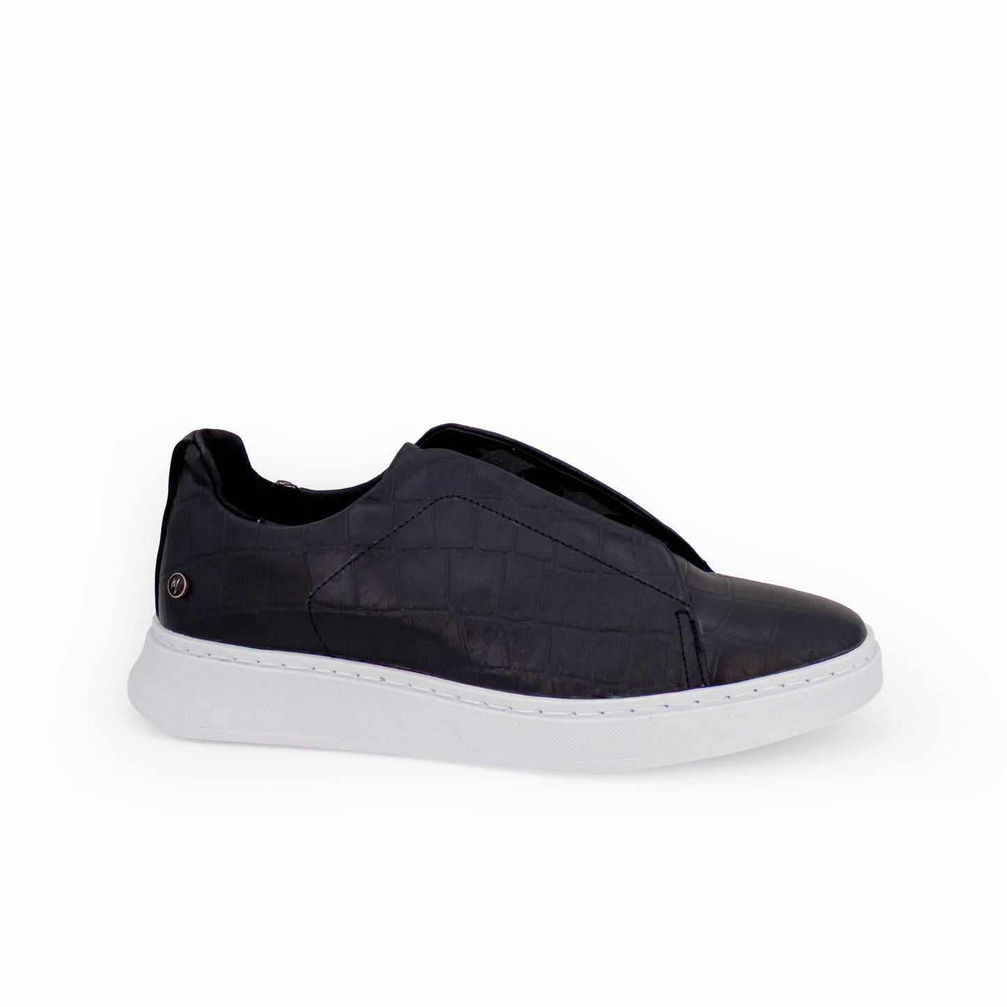 Tenis sneakers piel genuina mod 51003 Cocodrilo Grabado Negro