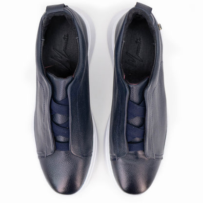 Tenis sneakers piel genuina mod 51003 azul