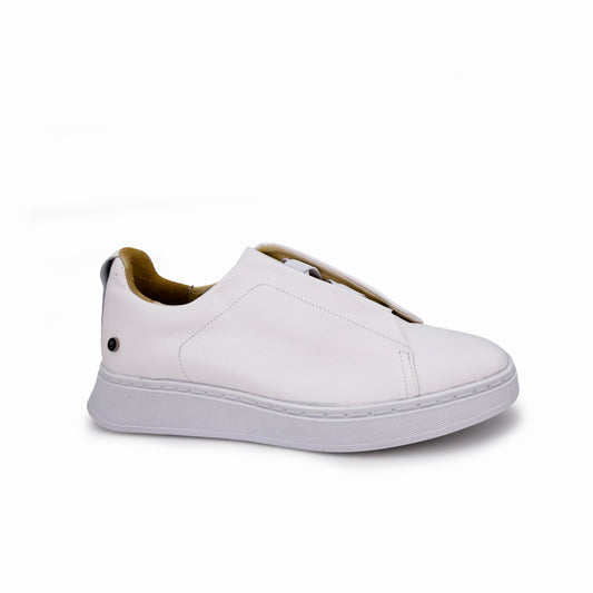 Tenis sneakers piel genuina slip on mod 51003 Blanco