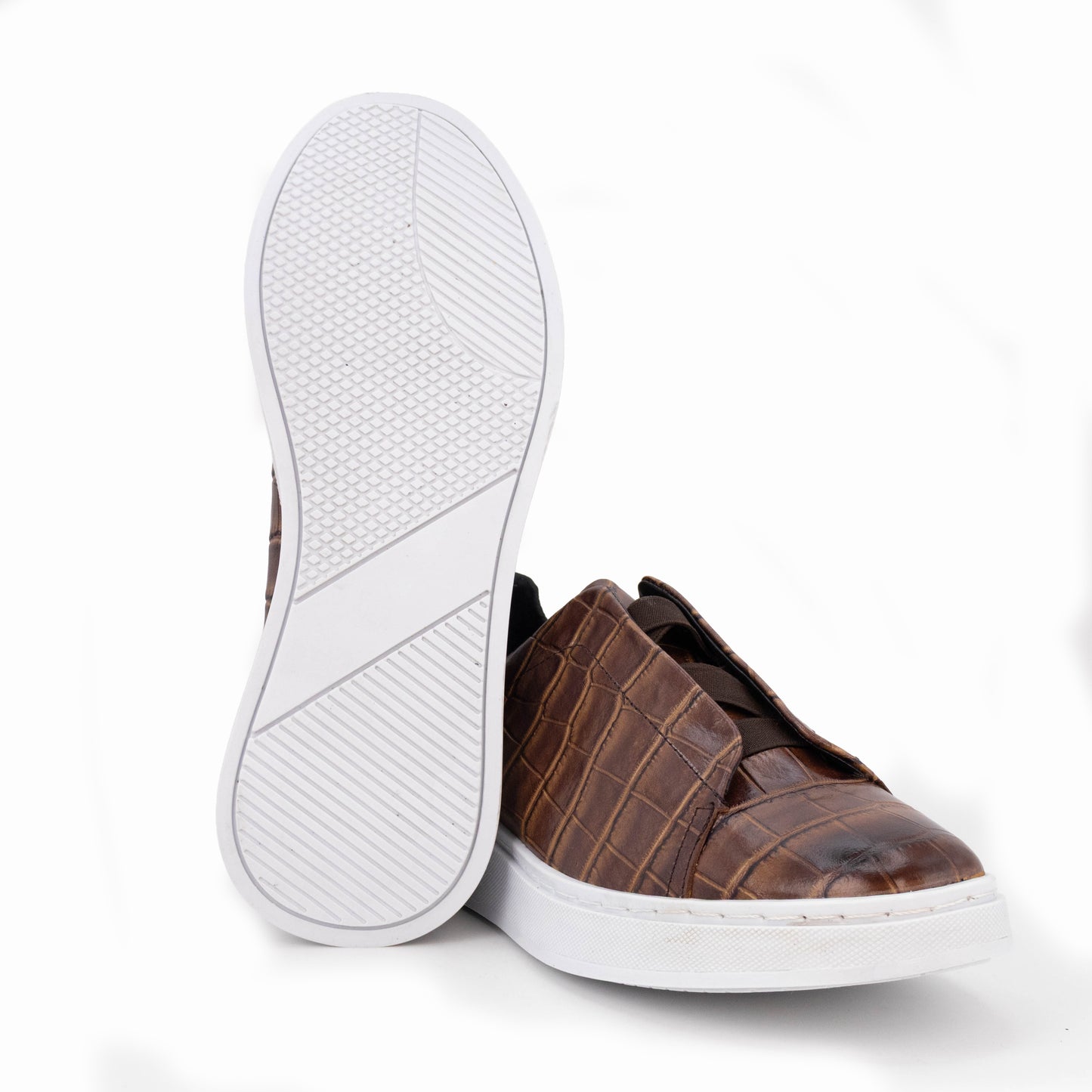 Tenis sneakers piel genuina mod 51003 Grabado Cocodrilo