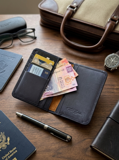 Porta Pasaporte de Cuero Mosvarti Marco Polo