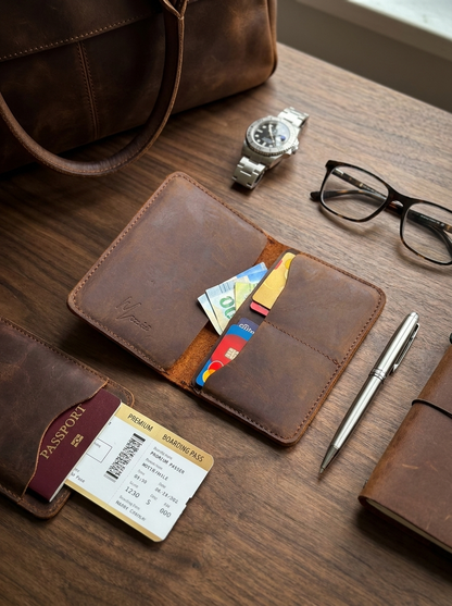 Porta Pasaporte Documentera o tarjetero  Mod. travel (Crazy Café )