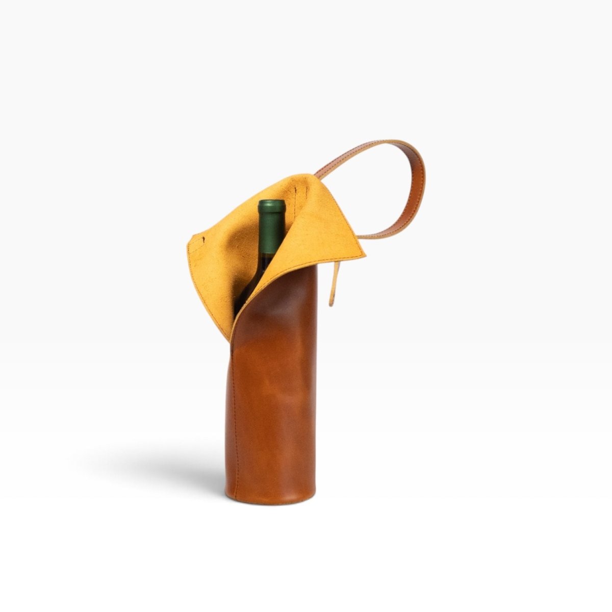 Bolsa de vino de cuero Porta botella piel 100% Mod. Cataluña - MosvartiBolsa de vino de cuero Porta botella piel 100% Mod. Cataluña