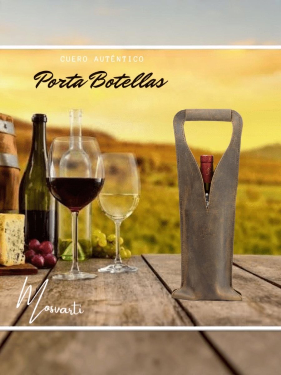 Bolsa de vino de cuero Porta botella piel 100% Mod. Merlot - MosvartiBolsa de vino de cuero Porta botella piel 100% Mod. Merlot