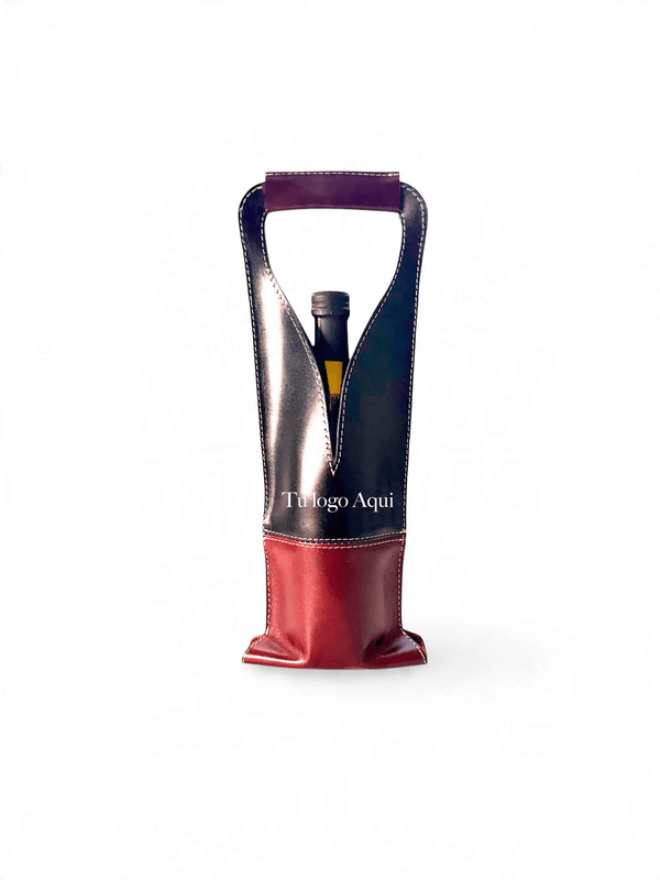 Bolsa de vino de cuero Multi color Mod. (Merlot) Pull Shedron /Pull Negro