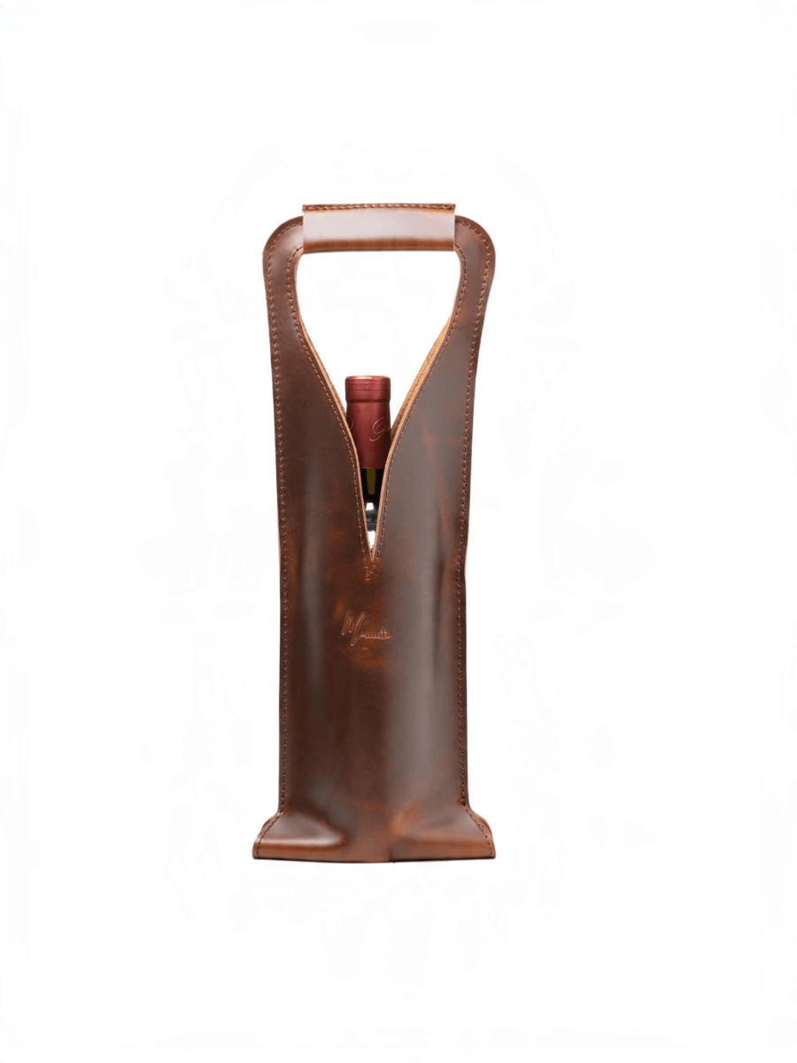 Bolsa de vino de cuero Porta botella piel 100% Mod. Merlot - MosvartiBolsa de vino de cuero Porta botella piel 100% Mod. Merlot