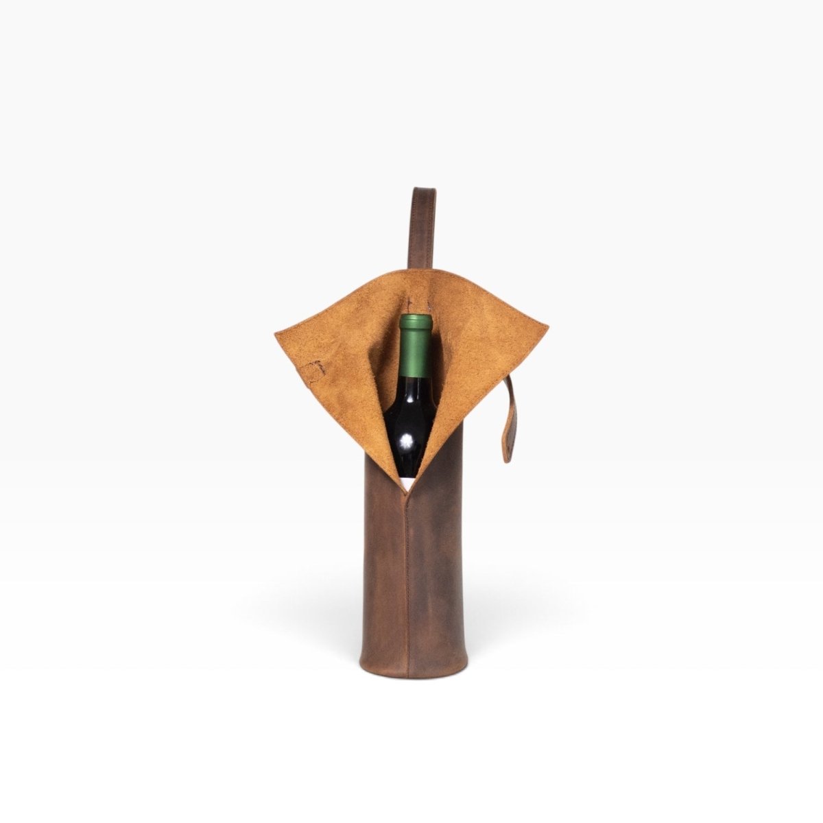 Bolsa de vino de cuero Porta botella piel 100% Mod. Cataluña - MosvartiBolsa de vino de cuero Porta botella piel 100% Mod. Cataluña