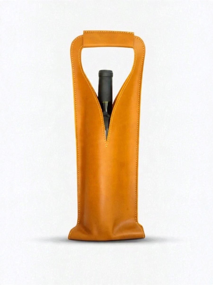Bolsa de vino de cuero Porta botella piel 100% Mod. Merlot - MosvartiBolsa de vino de cuero Porta botella piel 100% Mod. Merlot