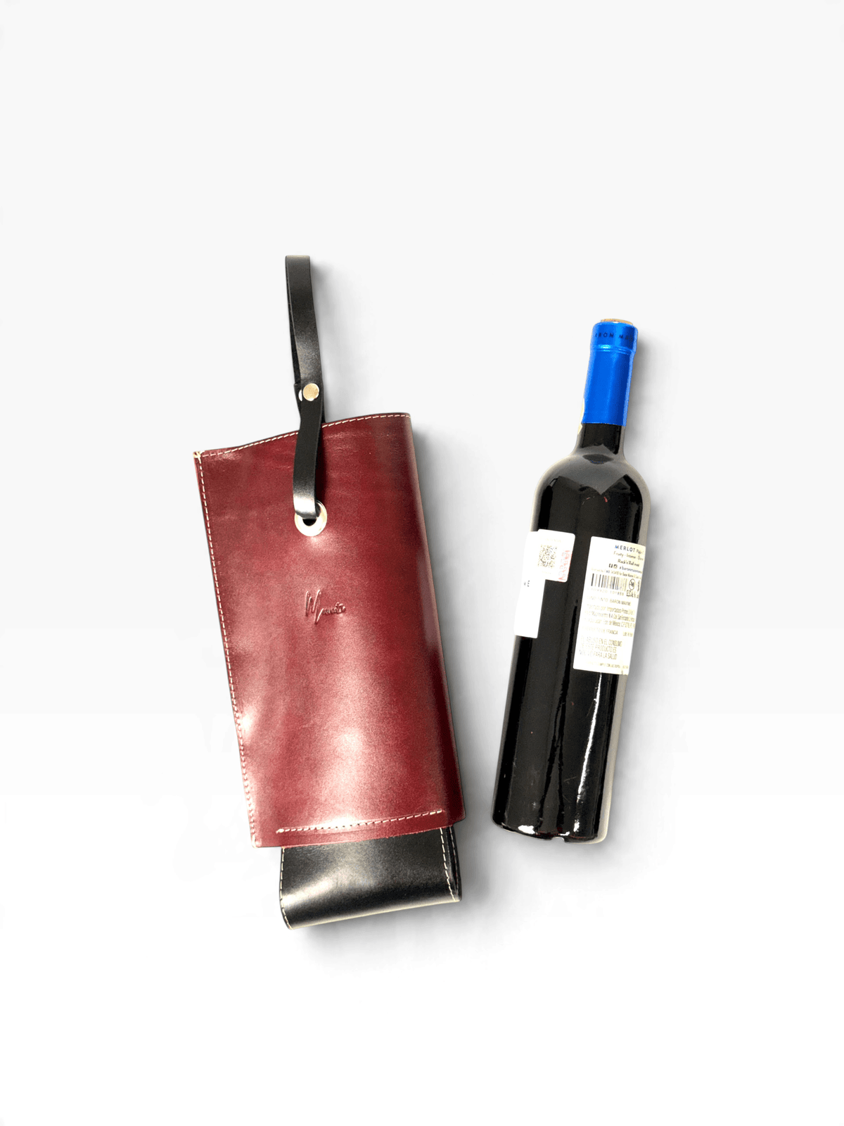 Bolsa de vino de cuero Porta botella piel 100% Mod. (Oporto) pull shedron - mosvartimxBolsa de vino de cuero Porta botella piel 100% Mod. (Oporto) pull shedron