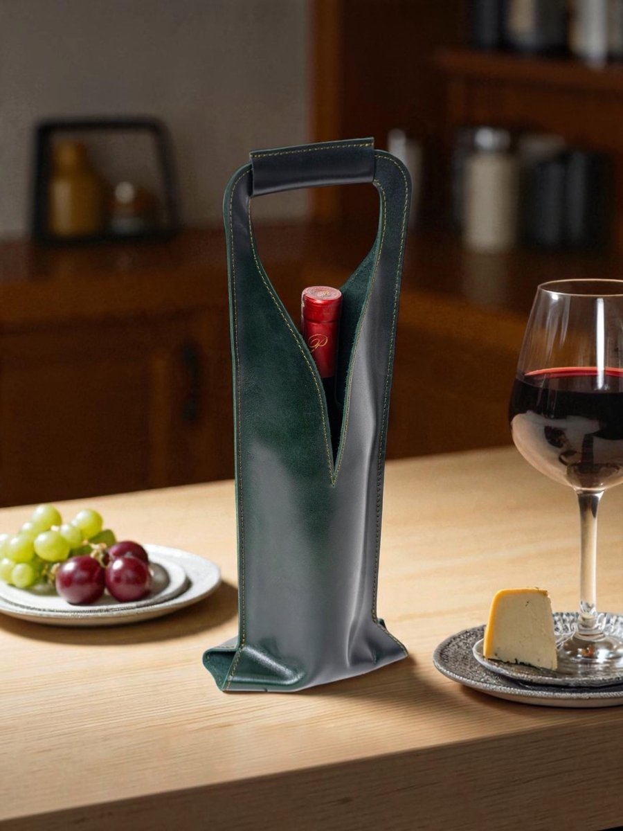 Bolsa de vino de cuero Porta botella piel 100% Mod. Merlot - MosvartiBolsa de vino de cuero Porta botella piel 100% Mod. Merlot