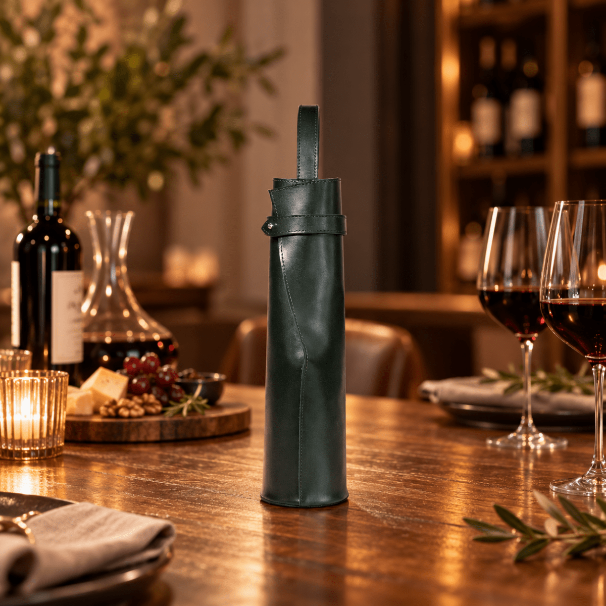 Bolsa de vino de cuero Porta botella piel 100% Mod. Cataluña - MosvartiBolsa de vino de cuero Porta botella piel 100% Mod. Cataluña