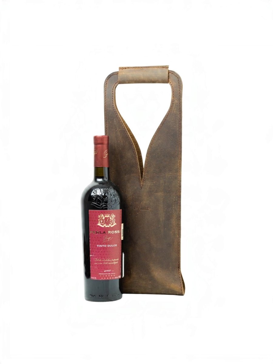 Bolsa de vino de cuero Porta botella piel 100% Mod. Merlot - MosvartiBolsa de vino de cuero Porta botella piel 100% Mod. Merlot