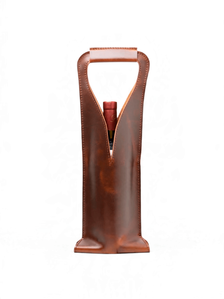 Bolsa de vino de cuero Porta botella piel 100% Mod. Merlot - MosvartiBolsa de vino de cuero Porta botella piel 100% Mod. Merlot