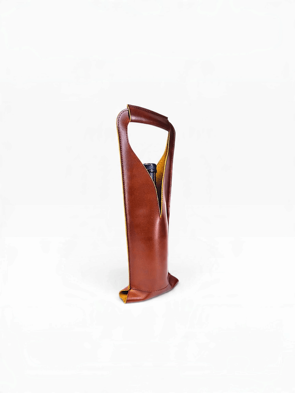 Bolsa de vino de cuero Porta botella piel 100% Mod. *Merlot Plus +