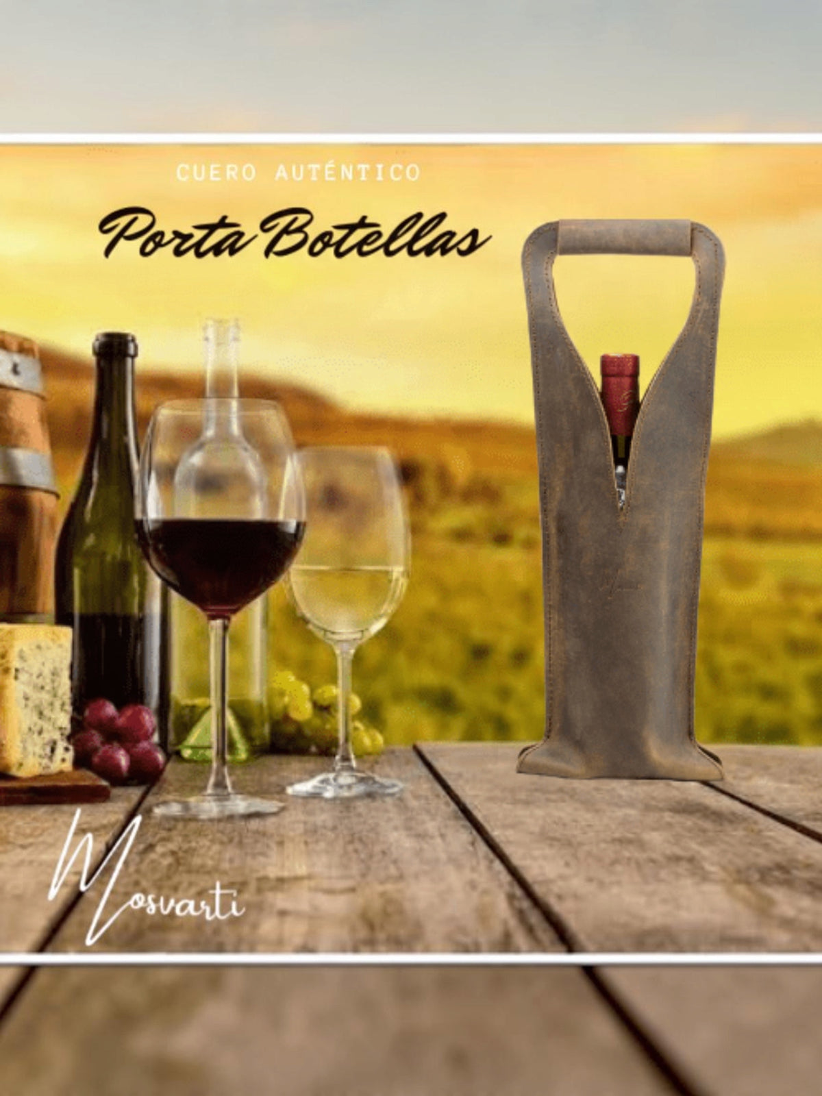 Bolsa de vino de cuero Porta botella piel 100% Mod. Merlot - mosvartimxBolsa de vino de cuero Porta botella piel 100% Mod. Merlot
