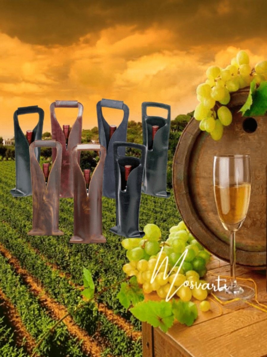 Bolsa de vino de cuero Porta botella piel 100% Mod. Merlot - MosvartiBolsa de vino de cuero Porta botella piel 100% Mod. Merlot