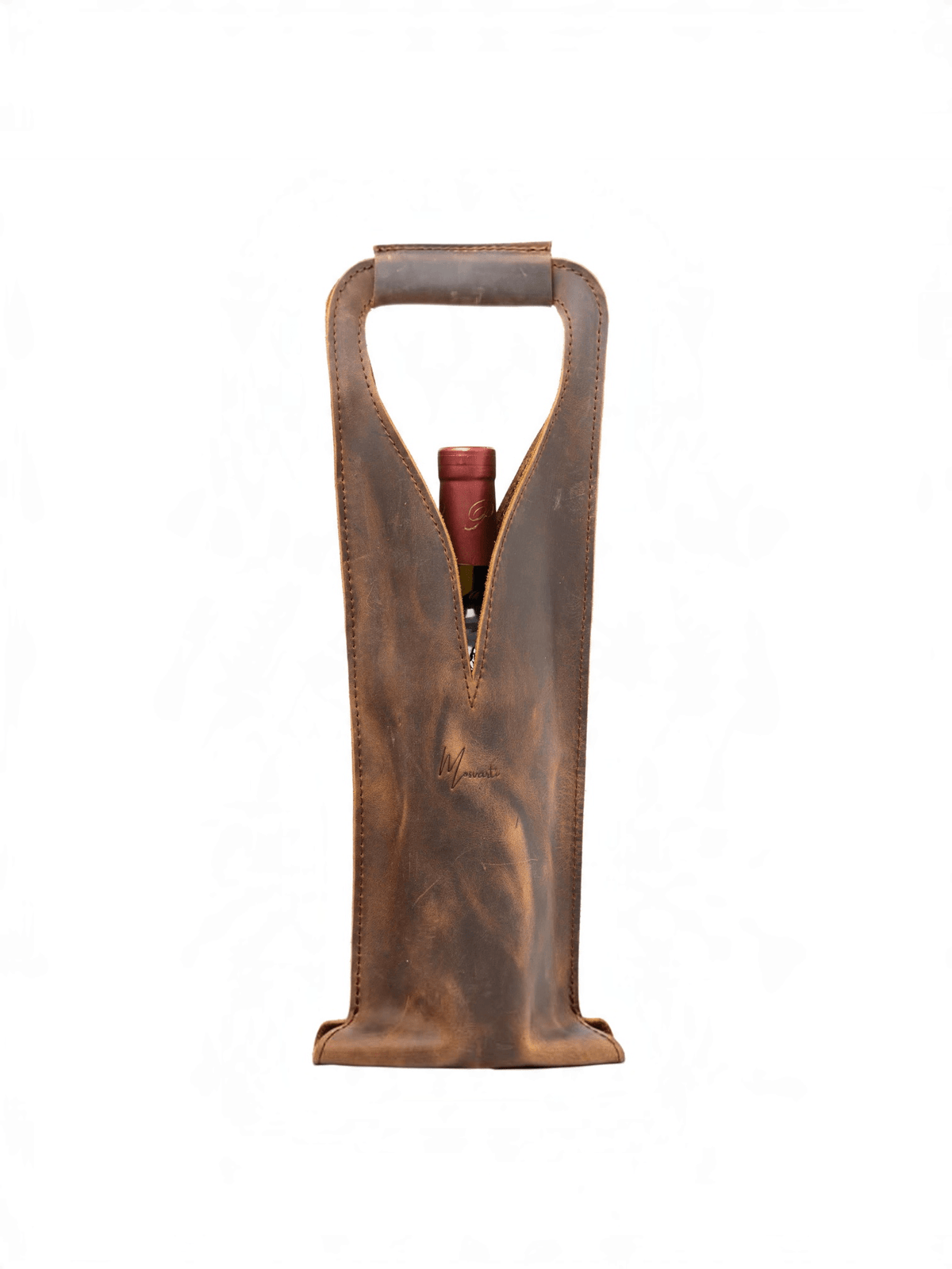 Bolsa de vino de cuero Porta botella piel 100% Mod. Merlot - mosvartimxBolsa de vino de cuero Porta botella piel 100% Mod. Merlot