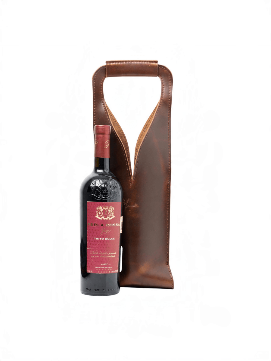 Bolsa de vino de cuero Porta botella piel 100% Mod. Merlot - MosvartiBolsa de vino de cuero Porta botella piel 100% Mod. Merlot