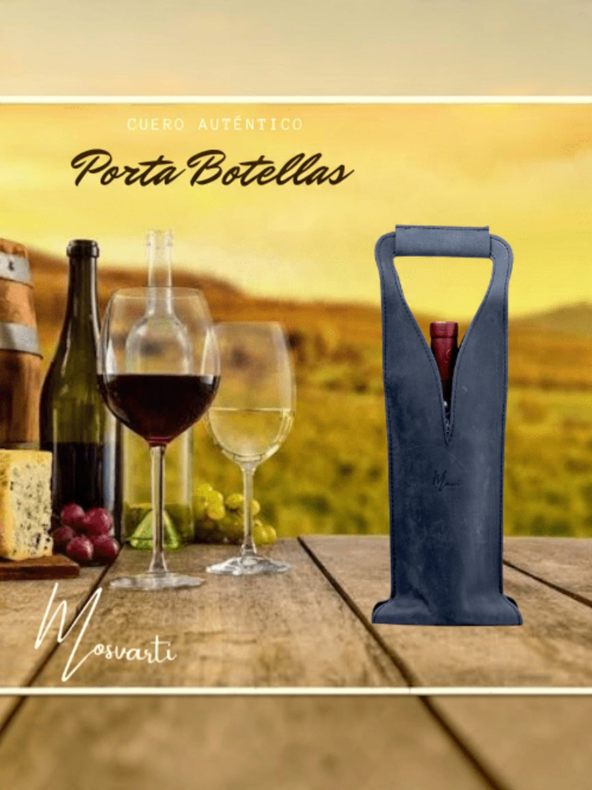 Bolsa de vino de cuero Porta botella piel 100% Mod. Merlot - mosvartimxBolsa de vino de cuero Porta botella piel 100% Mod. Merlot