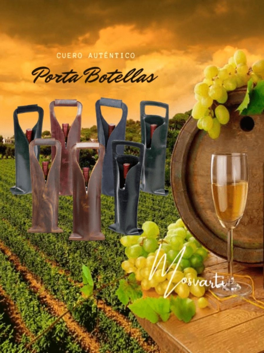 Bolsa de vino de cuero Porta botella piel 100% Mod. Merlot - MosvartiBolsa de vino de cuero Porta botella piel 100% Mod. Merlot
