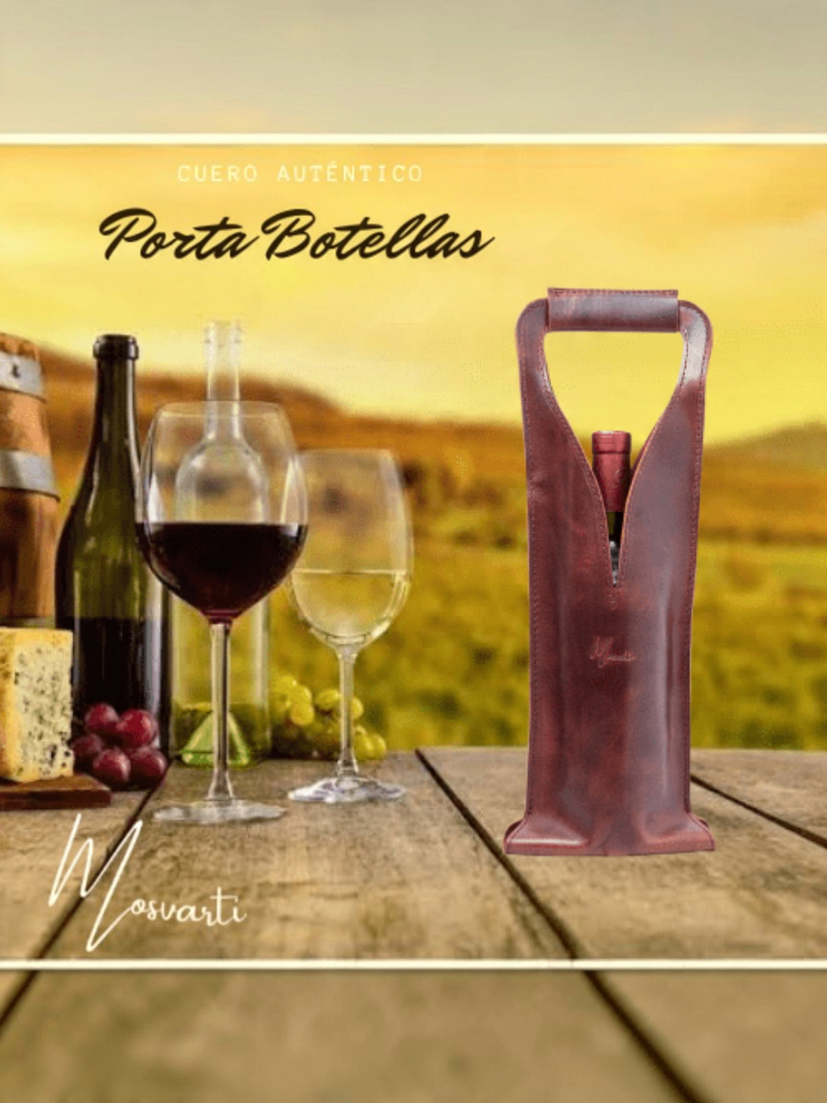 Bolsa de vino de cuero Porta botella piel 100% Mod. Merlot - mosvartimxBolsa de vino de cuero Porta botella piel 100% Mod. Merlot