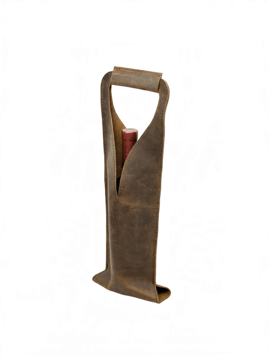 Bolsa de vino de cuero Porta botella piel 100% Mod. Merlot - MosvartiBolsa de vino de cuero Porta botella piel 100% Mod. Merlot