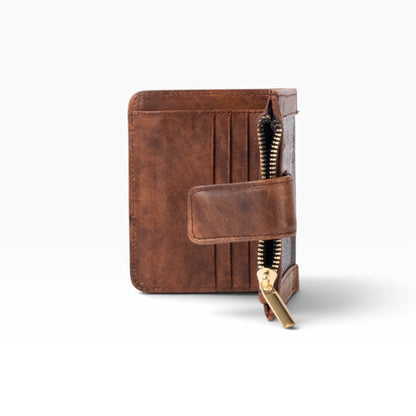 Cartera mosvartimx modelo Bolivia de piel bovina color café con cierre metálico y broche de seguridad
