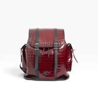 Backpack Mod Catar Full Croco Vino /negro *jumbo*
