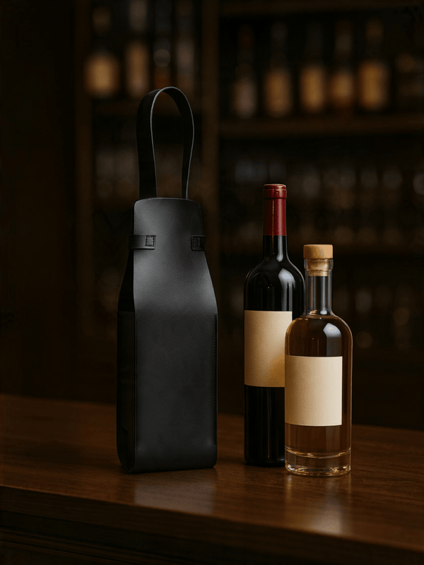 Bolsa porta botellas varios destilados licores,Champán,tequilas,licores,ron,whiskey,Brandy *Pull Negro*