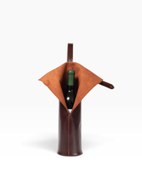 Bolsa de vino de cuero Porta botella piel 100% Mod. Cataluña