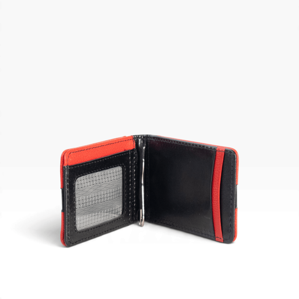 Tarjetero para caballero con Clip para Billetes Rojo/Negro - mosvartimxTarjetero para caballero con Clip para Billetes Rojo/Negro