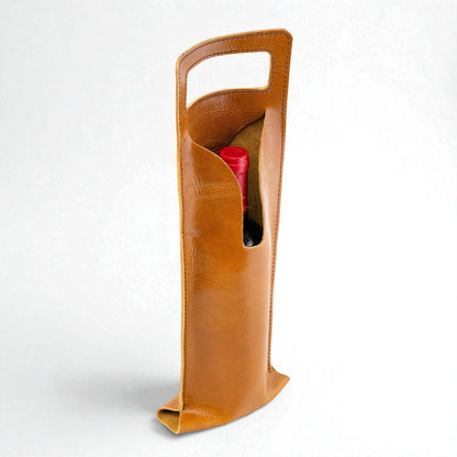Bolsa de vino de cuero Porta botella piel 100% Mod. (Cabernet) PULL MIEL