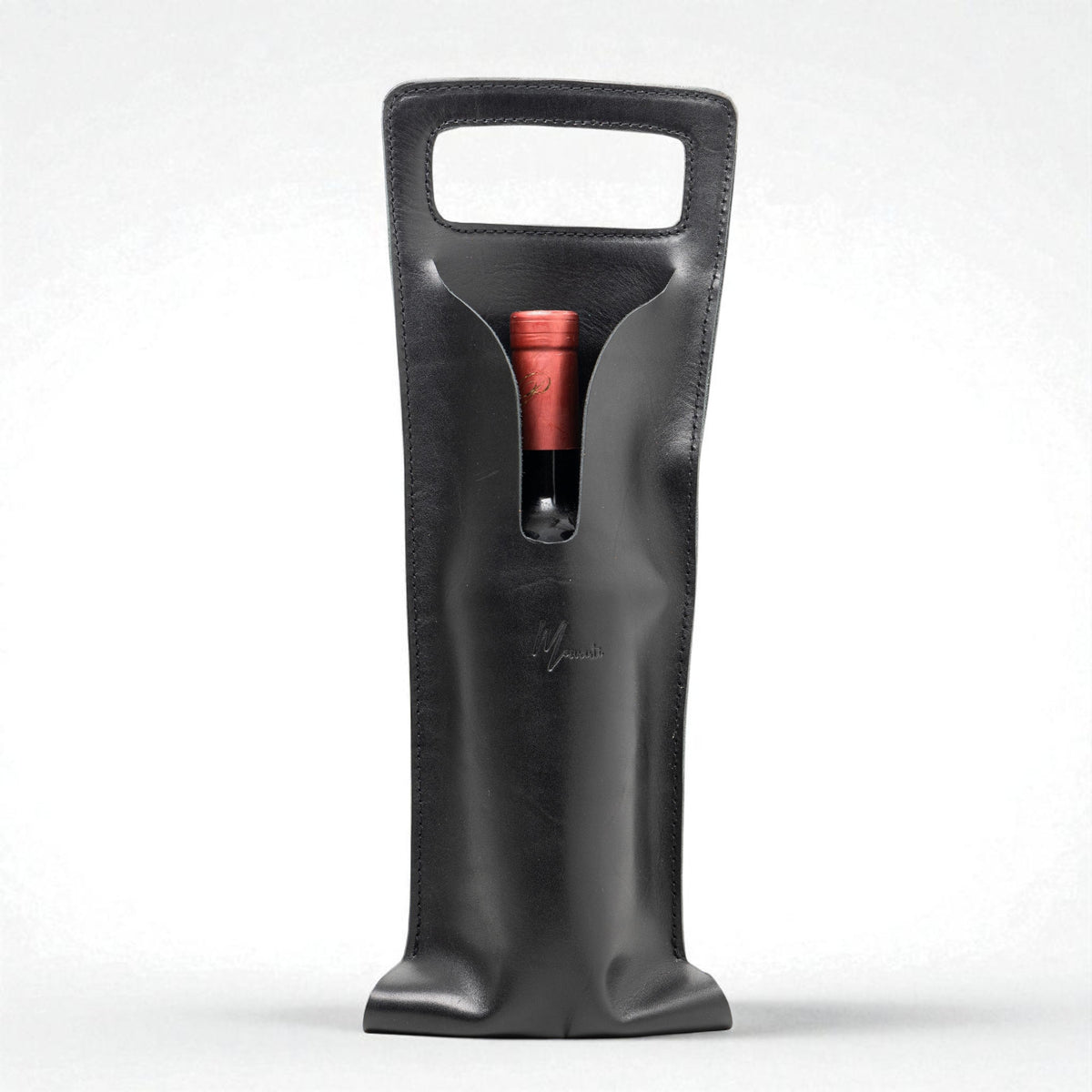 Bolsa de vino de cuero Porta botella piel 100% Mod. (Cabernet)