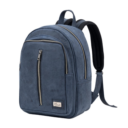 MOSVARTI Back pack Mod. Tokio Mochila clasica cuero ( Crazy Azul)