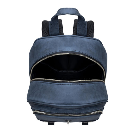 MOSVARTI Back pack Mod. Tokio Mochila clasica cuero ( Crazy Azul)