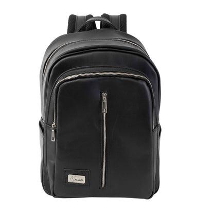 MOSVARTI Back pack Mod. Tokio Mochila clasica cuero ( PULL UP Negro)