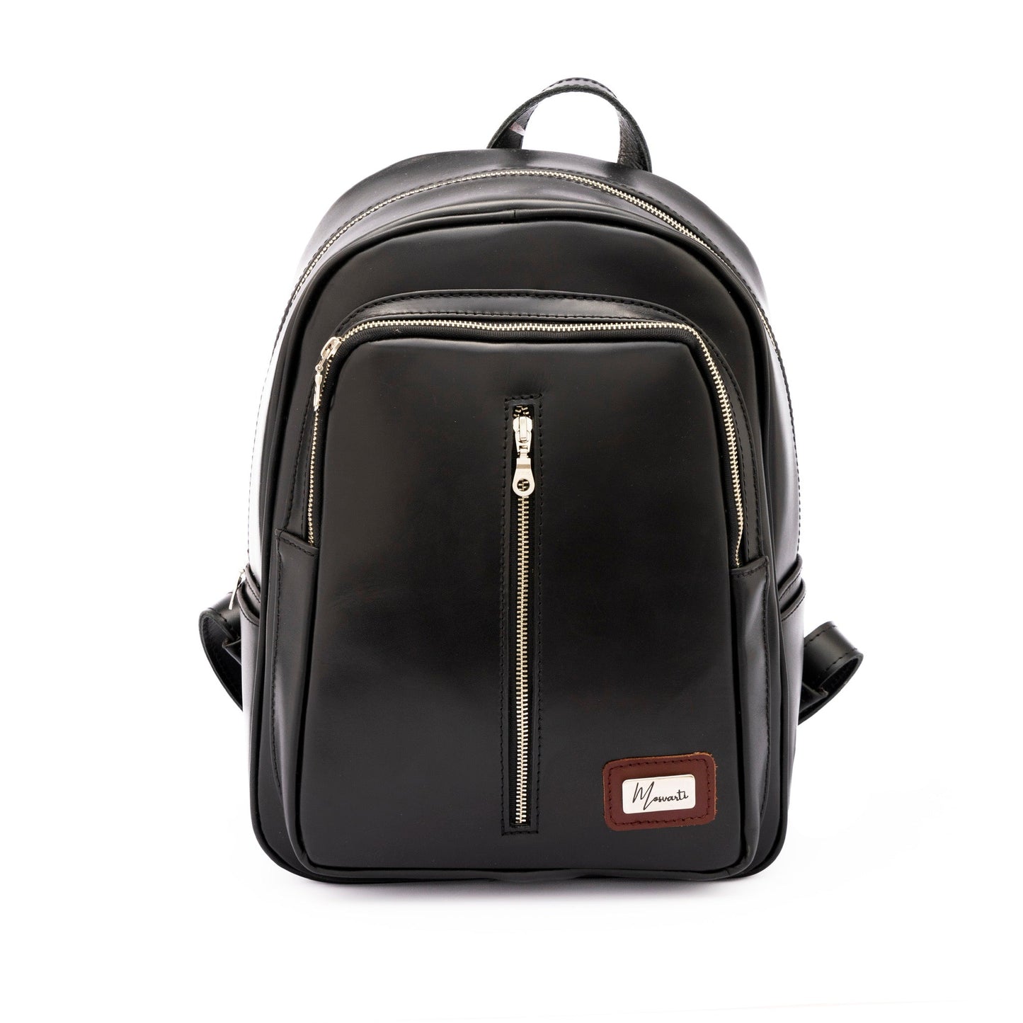 MOSVARTI Back pack Mod. Tokio Mochila clasica cuero ( PULL UP Negro)